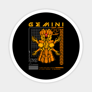 Gemini Saga Kanon Saint Seiya Futuristic Armor Magnet